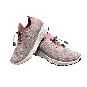 Atalina Womens Pink Embellished Sneaker  Size 6.5  NIB  Bling Lifestyle Shoes
